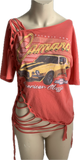 Detroit Power American Classic backless hotbeod shredded slit weave tshirt one size fits most