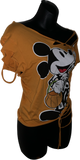 Halloween cartoon skeleton costume mouse in the house overly shredded slit weave backless t shirt