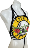 GnR Guns N’ Roses 90s rock n roll Festival Fashion overly shredded retro halter crop top graphic band tshirt XXXS XXS XS S
