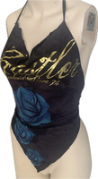 Hustler hardcore since 74 Festival Fashion shredded handkerchief style retro halter top concert t shirt