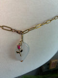 Brass paperclip rose bellychain multiwear necklace wrap bracelet