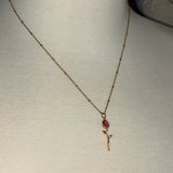 Stainless Steel adjustable gold plated crystal rose bedazzled rhinestone leaf Necklace