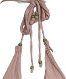 As If Clueless Betty 90s nostalgia Slit Weave retro handkerchief style peridot rhinestone bedazzled beaded backless tank top