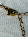 Stainless Steel gold plated plant girl rhinestone leaf and bumble bee Necklace
