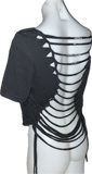 The Nightmare Before Christmas backless holiday slitweave overly shredded asymmetric graphic halloween t shirt crop top