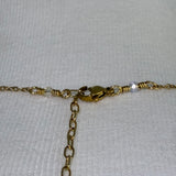 Stainless Steel gold toned garnet coin Pearl and rhinestone star Necklace