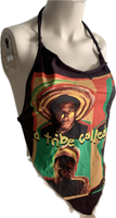 90s classic gold school hip hop Festival Fashion Bonita Applebum shredded handkerchief style retro halter top