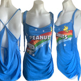 BFF vintage comic book Festival Fashion backless tank retro slit weave bodycon micro mini t shirt