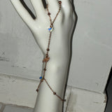 Rhinestone bedazzled dove adjustable rose gold and clear AB crystal fingerbang hand chain