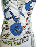 Wish tour 92 Fringe slitweave cut up backless Micro Mini tshirt dress