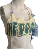 70s shredded cut up retro halter crop top bikini t shirt