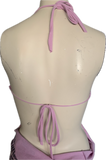 What i Got Fringe cut up backless Micro Mini tshirt dress