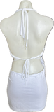 Wish tour 92 Fringe slitweave cut up backless Micro Mini tshirt dress