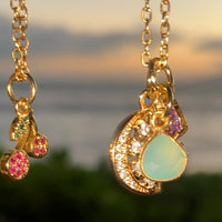 Stainless Steel gold plated sun moon stars rhinestone Necklace