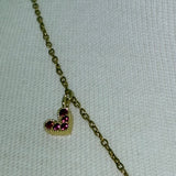 SWAK besos kiss Stainless Steel gold plated rhinestone bedazzled smooches lips pout Necklace