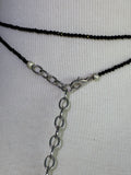 Black faceted diamante bellychain multiwear necklace wrap bracelet