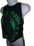 Lucky st Patrick’s day Star Wars the dark side of the force darth Vader super villain shamrock drinking party dont push your luck of the Irish crop tank top graphic holiday backless muscle t shirt