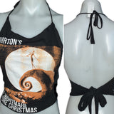 The Nightmare Before Christmas Inspired backless Halloween holiday cut up graphic t shirt crop halter top