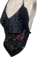 C.R.E.A.M. Festival Fashion shredded handkerchief style retro halter top concert t shirt