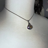 Peace out Purple crystal Ballchain choker necklace