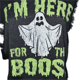 Halloween Glow in the dark I’m here for the boos slitweave backless crop top L XL XXL XXXL