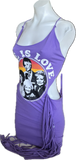 Golden Girls love is love Fringe cut up backless Micro Mini tshirt dress