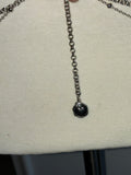 Purple rhinestone dove and heart charm adjustable multiwear silver bodychain