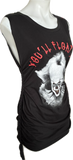 Pennywise you’ll float too IT clown Halloween costume cut up slit weave Micro Mini tshirt tank dress