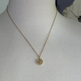 Gold plated crystal star adjustable stainless steel DIVINELY GUIDED rhinestone compass necklace