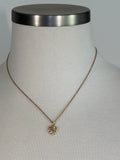 Stainless Steel gold plated plant girl rhinestone leaf and bumble bee Necklace