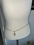 Brass paperclip rose bellychain multiwear necklace wrap bracelet