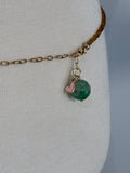 Amber waves w pink heart faceted diamonte bellychain multiwear necklace wrap bracelet