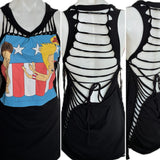 Beavis and Butthead MTV 90s USA cut up backless Micro Mini tshirt dress