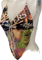Classic Ghostbusters shredded handkerchief style retro halter top