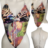 Classic Ghostbusters shredded handkerchief style retro halter top