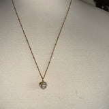 Stainless Steel adjustable gold plated crystal heart new drip bedazzled rhinestone pixie fairy tinkerbell Necklace