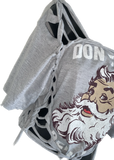 Don’t stop believing Santa clause Christmas Reworked overly shredded backless T Shirt crop top
