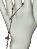 Rhinestone bedazzled dove adjustable rose gold and clear AB crystal fingerbang hand chain