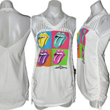 The Rolling Stones cut up backless Micro Mini tshirt dress
