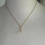 Vintage AB Crystal and clear rhinestone flower stainless steel necklace