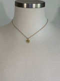Stainless Steel gold plated plant girl rhinestone leaf and bumble bee Necklace