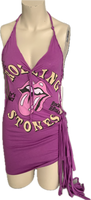 Its Only Rock n Roll Fringe cut up backless Micro Mini tshirt dresss