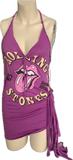 Its Only Rock n Roll Fringe cut up backless Micro Mini tshirt dresss