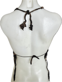 The Nightmare Before Christmas Inspired bleached backless braided Halloween holiday cut up graphic t shirt crop handkerchief style halter tank top XXXS XXS XS S