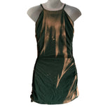 Bleached slitweave shredded cut up Ireland shamrock lucky festival fashion micro mini st Patrick’s day t shirt