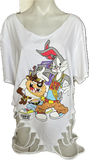 Looney Tunes bboys shredded backless oversized graphic t shirt