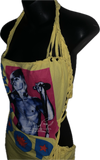 Iggy Pop punk rock slitweave fringe backless halter micro mini