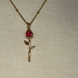 Stainless Steel adjustable gold plated crystal rose bedazzled rhinestone leaf Necklace