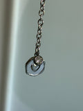 Silver heart charm bellychain multiwear necklace