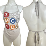 Beastie Boys New York subway style retro festival fashion reworked handkerchief style 3 mcs and 1 dj halter top
